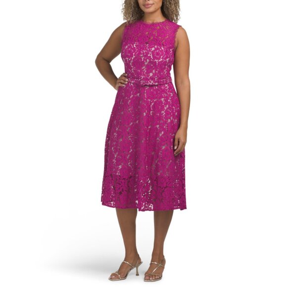 ADRIANNA PAPELL Orchid Sleeveless Lace Cocktail Dress - Picture 1 of 2